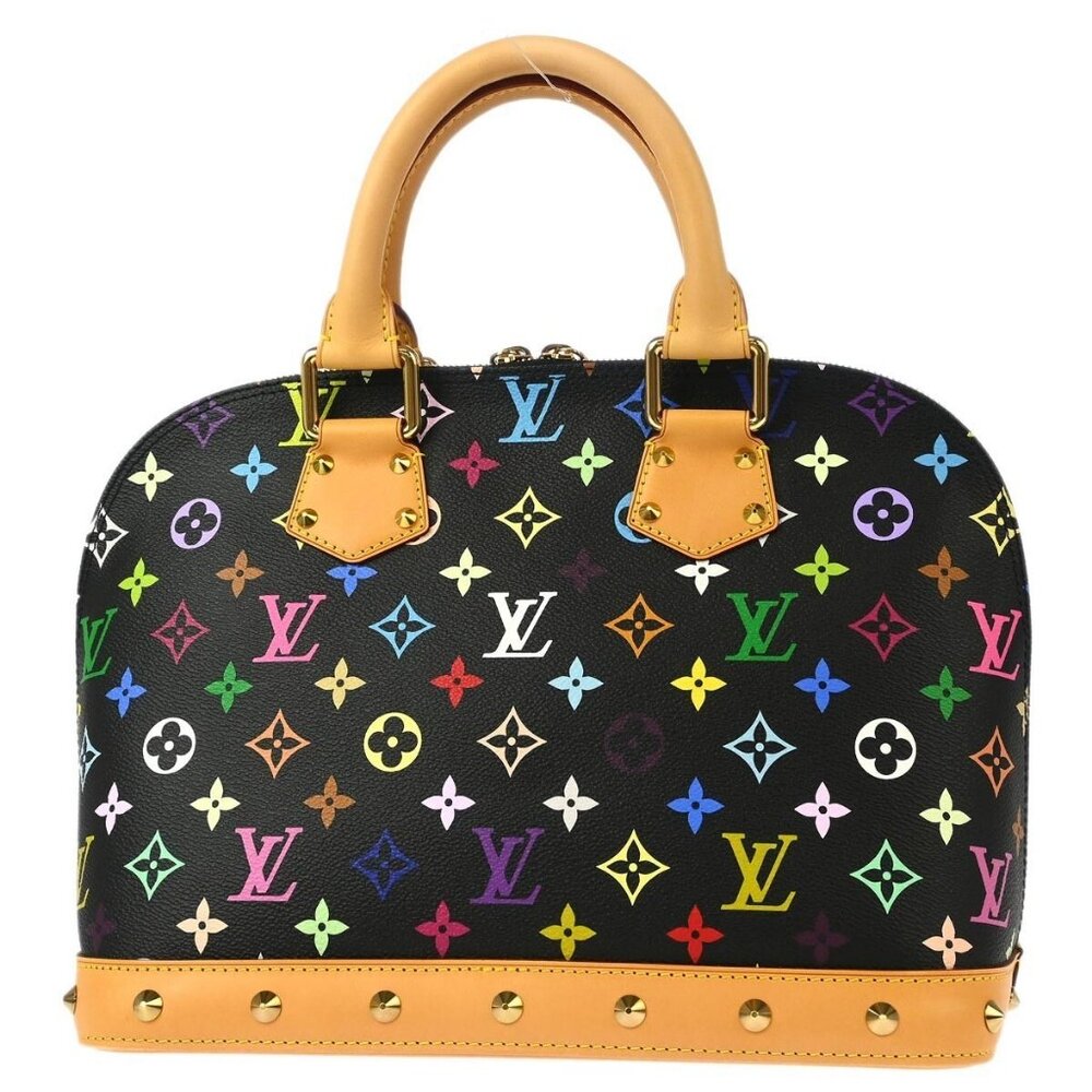 Louis Vuitton Black Monogram Multicolor Alma Handbag M92646 FL4057 184666 - Picture 2 of 9